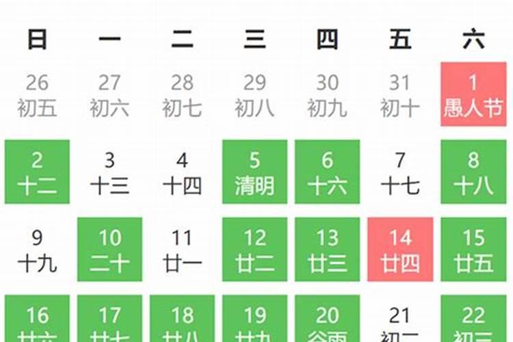 2021阳历四月吉日