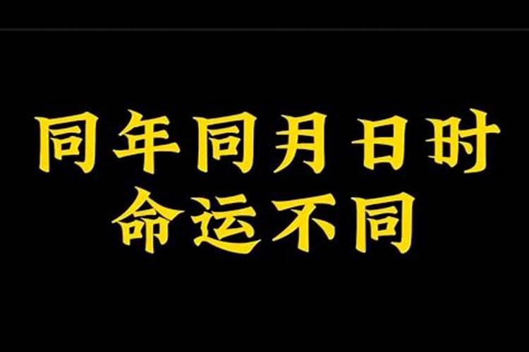 同年同月同日生的八字命运差别在哪里