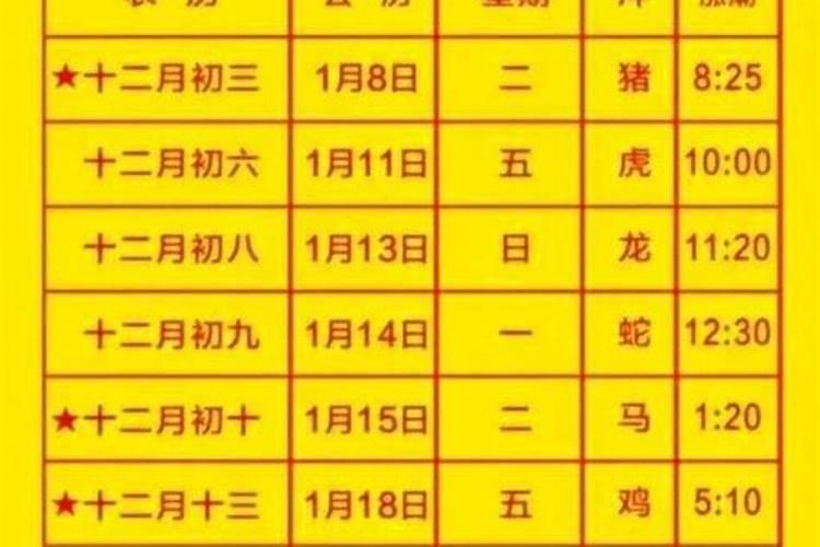 黄道吉日2021年十月初十