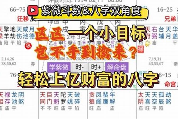 财产过亿的八字