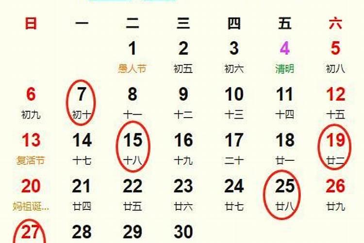 公历4月份黄道吉日