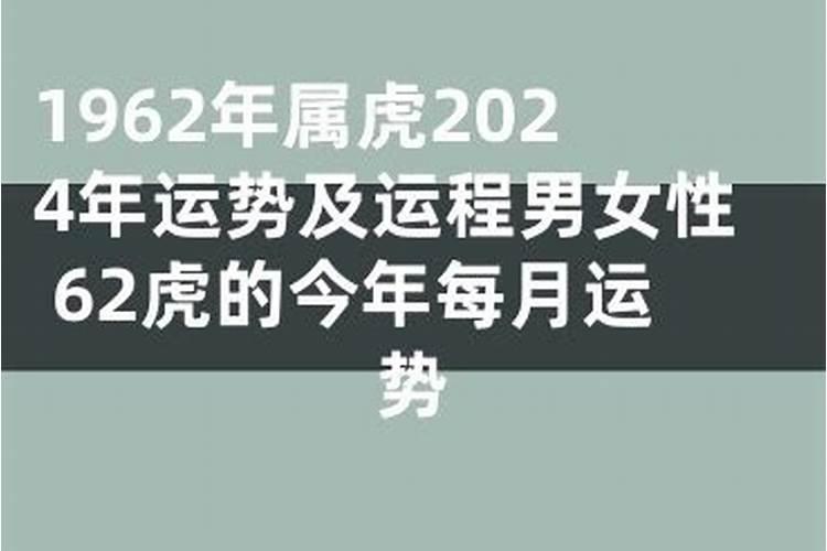 62年属虎今年财运